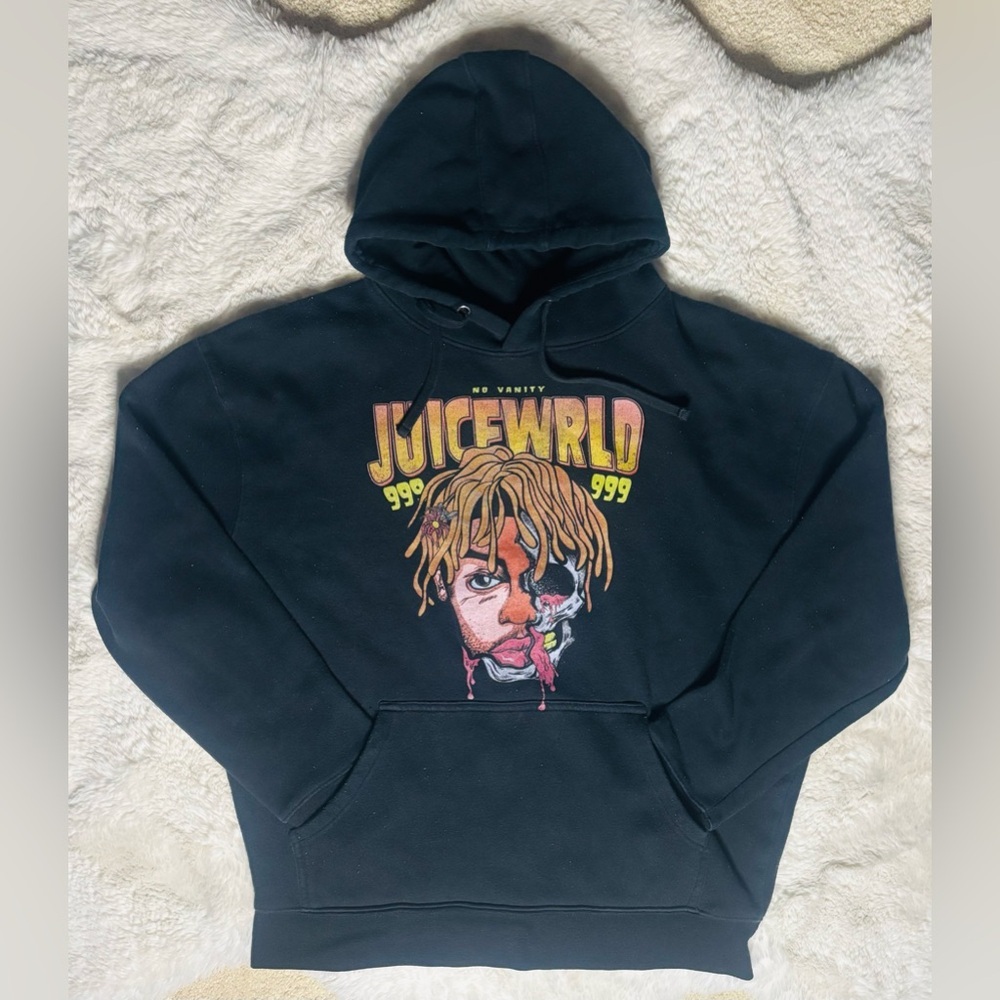 Juice Wrld Rap Hip Hop 999 No Vanity Streetwear Hooded Sweatshirt Men's Size:XL